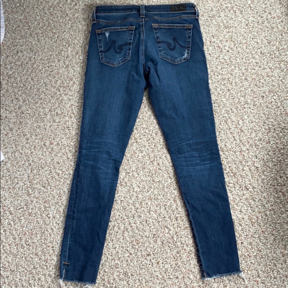 AG Legging Skinny Ankle Jean, Raw Hem, sz 27 - Picture 2 of 5